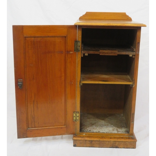 99 - Edwardian walnut locker with panelled door & shelved interior