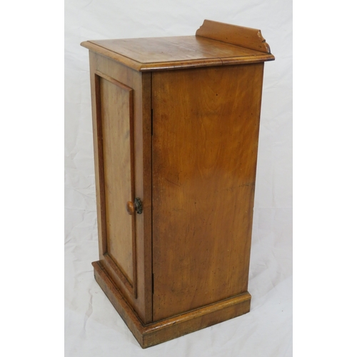 99 - Edwardian walnut locker with panelled door & shelved interior