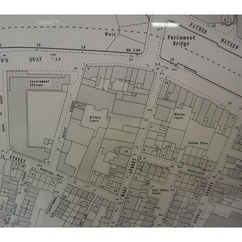 27 - Large Map of Cork City Centre 75x90cm framed