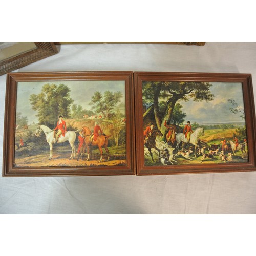 44 - Fisherman print & 3 country scenes in box