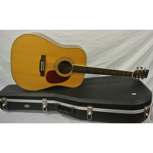 246 - Tanglewood hand crafted guitar in lined carrying case