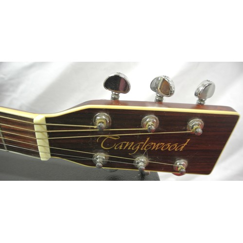 246 - Tanglewood hand crafted guitar in lined carrying case