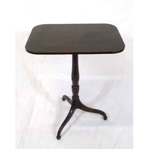 270 - Victorian mahogany occasional or lamp table with rectangular tip-up top, vase turned column, on trip... 