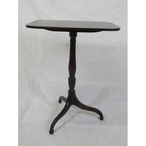 270 - Victorian mahogany occasional or lamp table with rectangular tip-up top, vase turned column, on trip... 