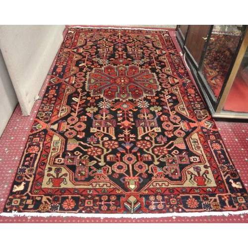 288 - Deep ground Persian Hamadan Lori with all over multi coloured field. 286 x 146 cm