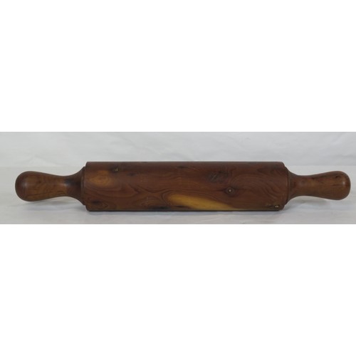 297 - Yew rolling pin with shaped handles