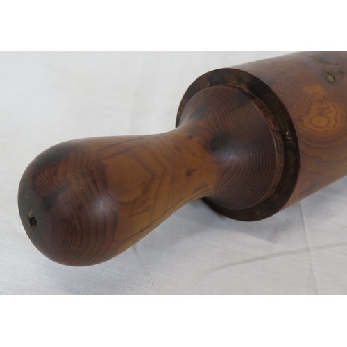 297 - Yew rolling pin with shaped handles