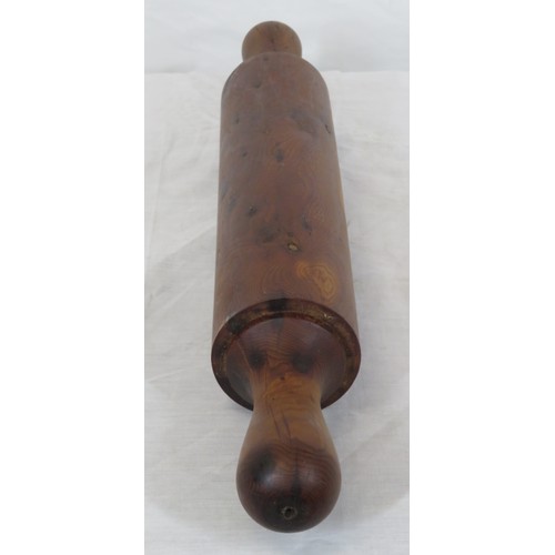 297 - Yew rolling pin with shaped handles