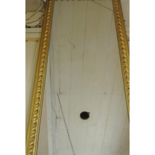 100 - Regency style tall console mirror with rope edge border, marble topped demi-lune console table, doub... 