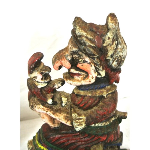 199 - Vintage Punch & Judy metal door stops with shaped bases