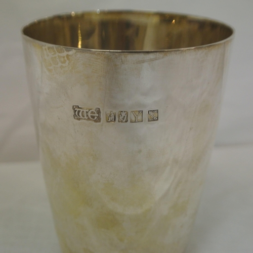 122 - Irish Provincial silver tumbler or pain round tapering form, by William Egan & Sons, Cork, having 'S... 