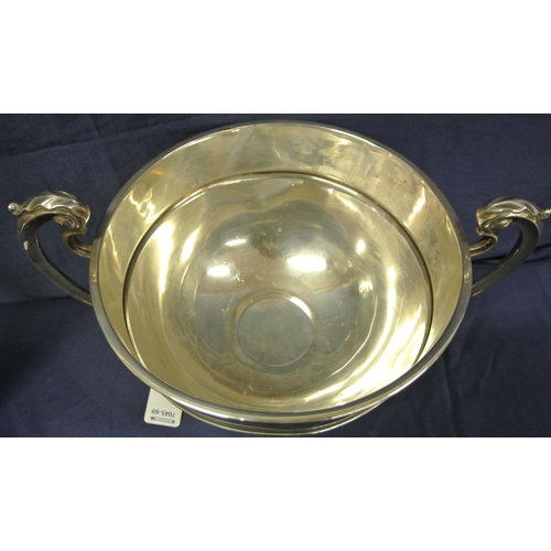 40 - Large London silver trophy cup with shaped handles, on round  spreading base, dated 1923, 684g, 20cm... 