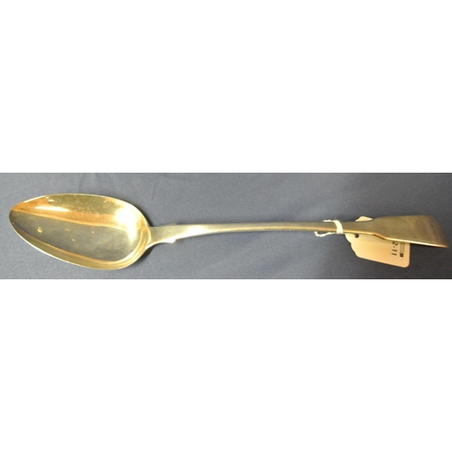 59 - Georgian London silver basting or stuffing spoon with long fiddle pattern handle, 1810, 119g, 30cm