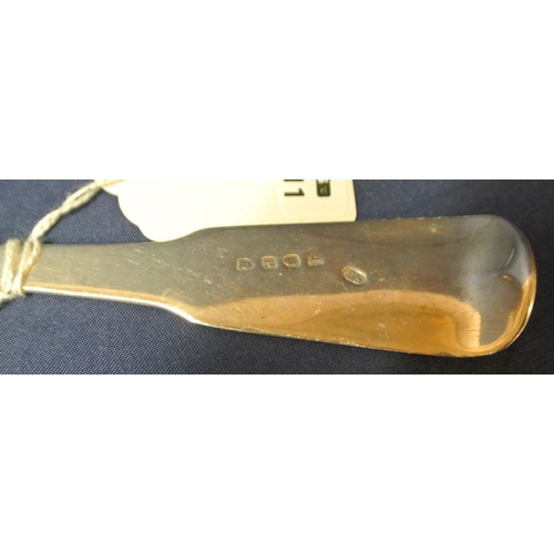 59 - Georgian London silver basting or stuffing spoon with long fiddle pattern handle, 1810, 119g, 30cm