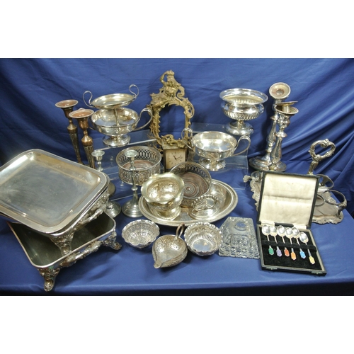 6 - Large lot of assorted silverplated items, in box