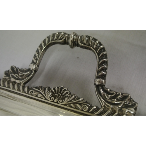 99 - Large George V Sheffield silver serving tray with shell and gadroon borders, shaped handles, foliate... 