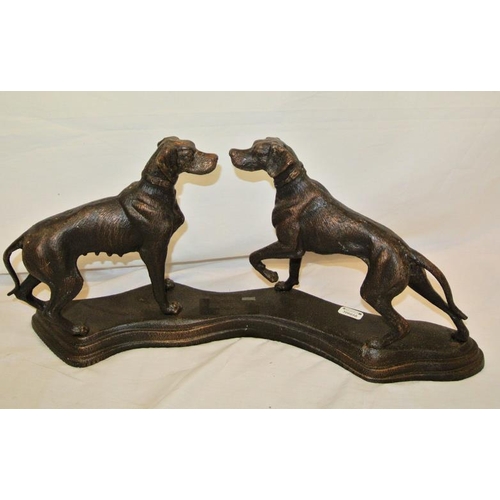 205 - Victorian style bronzed group 'Hounds' on shaped base, 47cm width