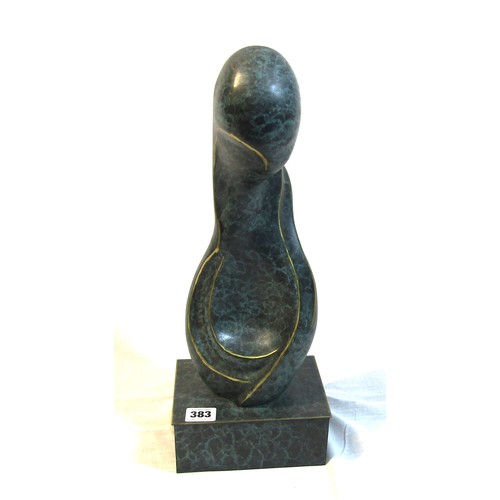 207 - Le Bao 'Female form' statuette 37cm, on square base, signed