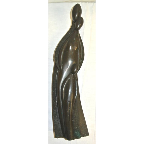 208 - Art deco bronzed statue 'Family' 48cm high