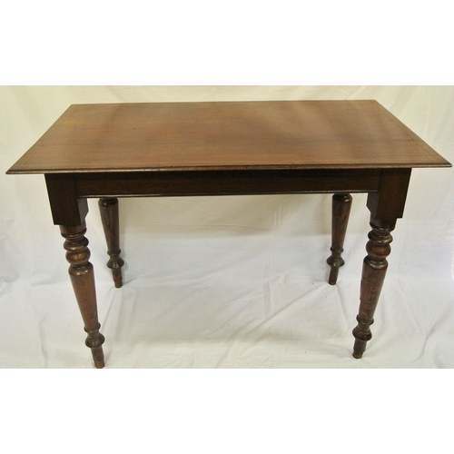 325 - Victorian inlaid mahogany occasional or side table with satin & ebony string inlay, on turned taperi... 