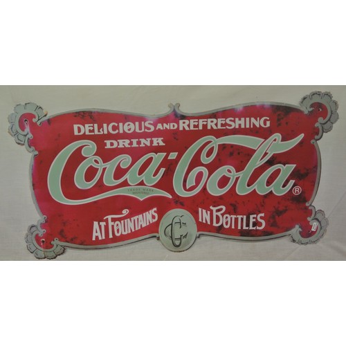 452 - Shaped enamel Coca Cola advertising sign 45x86cm