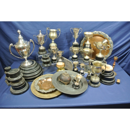 1 - Assorted lot of trophy cups, etc, in box