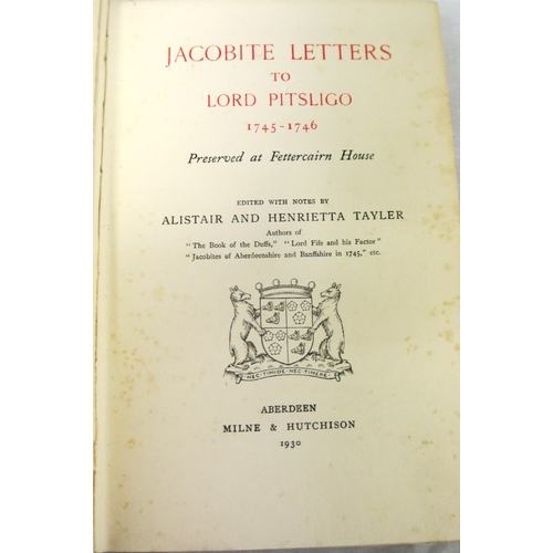 178 - Jacobite letters to Lord Pitsligo 1745-1746 by Milne and Hutchison Aberdeen 1930, Hard Cover some bi... 