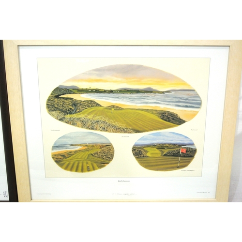 181 - John Woodfull 'Tralee' & 'Ballybunion' 2 Golfing prints, 37x49cm each