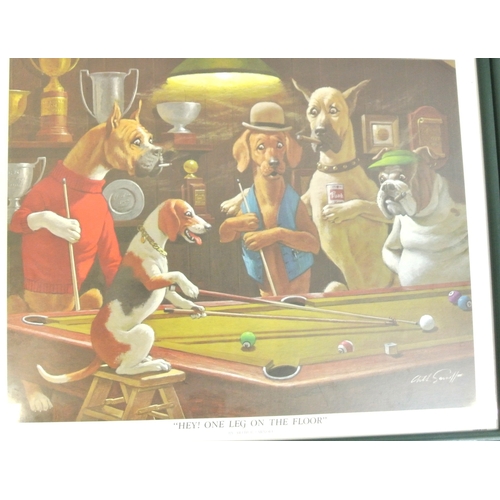 183 - Arthur Sarnoff 'Dogs playing pool' set of 4 prints, 35x45cm each