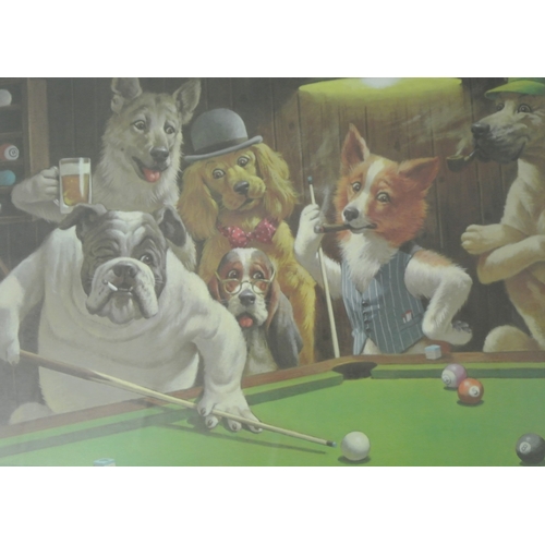 183 - Arthur Sarnoff 'Dogs playing pool' set of 4 prints, 35x45cm each