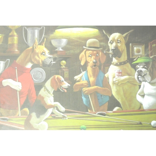 183 - Arthur Sarnoff 'Dogs playing pool' set of 4 prints, 35x45cm each