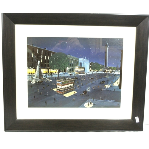 190 - Norman Teeling 'O'Connell St' print 29x39cm signed