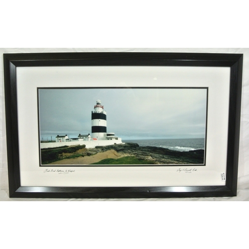 193 - Tony O'Connell 'Hook Head lighthouse' photographic print 20x44cm signed