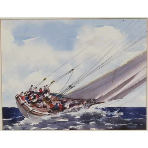 194 - Ken Hayes 'Sailing' watercolour,26x33cm, signed