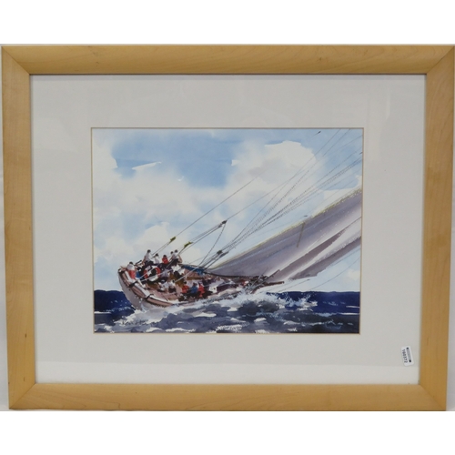 194 - Ken Hayes 'Sailing' watercolour,26x33cm, signed