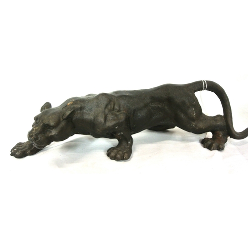 206 - Georgian style bronzed sculpture of a Jaguar 41cm long