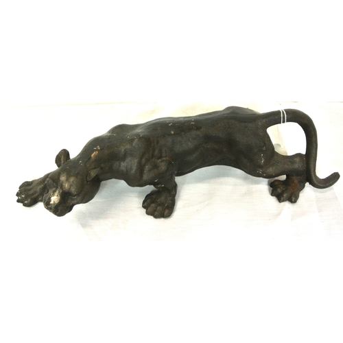 206 - Georgian style bronzed sculpture of a Jaguar 41cm long