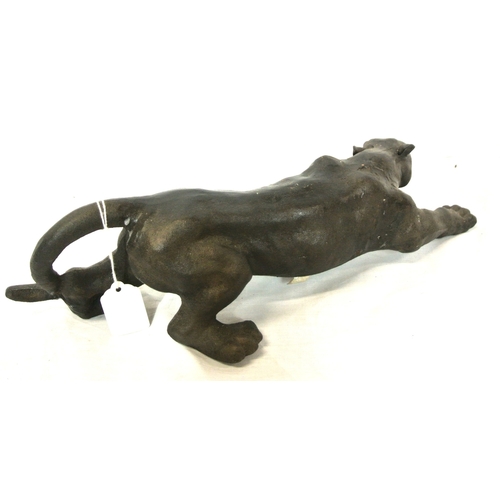 206 - Georgian style bronzed sculpture of a Jaguar 41cm long