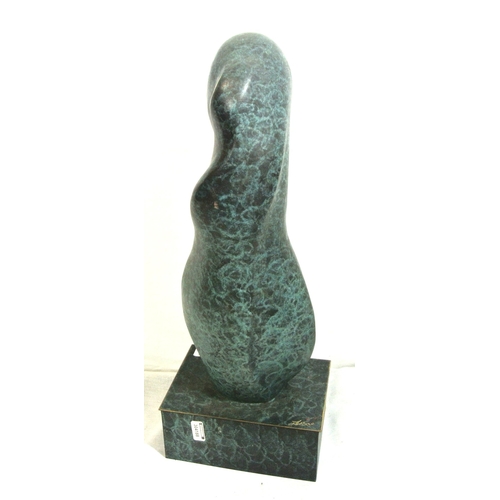 207 - Le Bao 'Female form' statuette 37cm, on square base, signed