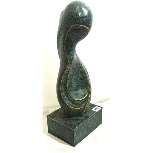 207 - Le Bao 'Female form' statuette 37cm, on square base, signed