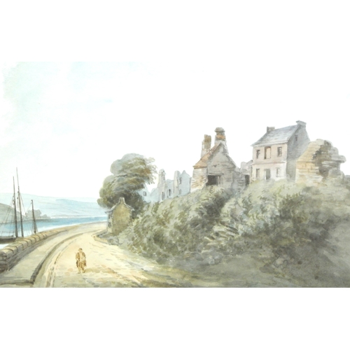 214 - John C Bosanquet 'The Old Houses at Worlds End'  watercolour, 27x37cm signed and dated 1871, inscrib... 