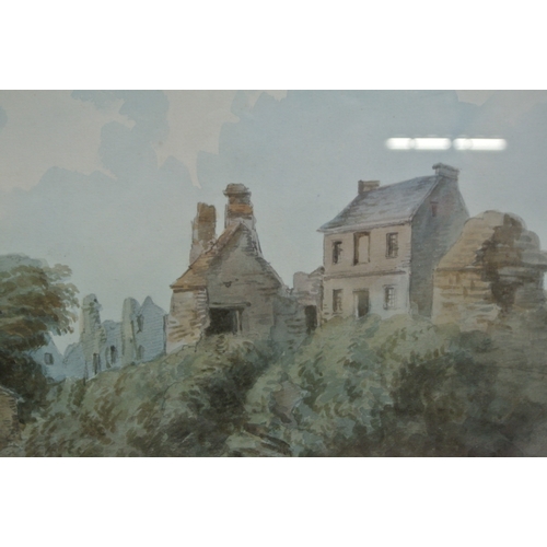 214 - John C Bosanquet 'The Old Houses at Worlds End'  watercolour, 27x37cm signed and dated 1871, inscrib... 