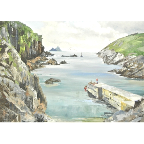 216 - Aideen McNamara 'Looking to the Skelligs' oil on canvas 49x59cm signed