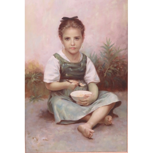 226 - English school 'Portrait of a girl' oil on canvas 90x60cm