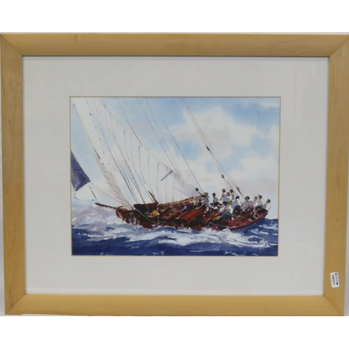 231 - Ken Hayes 'Sailing' watercolour, 26x33cm, signed