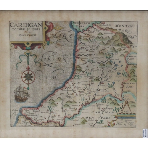 233 - Saxton/Kip 'Map of Cardigan Bay' c. 1637, 26x31cm