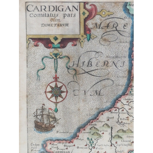 233 - Saxton/Kip 'Map of Cardigan Bay' c. 1637, 26x31cm