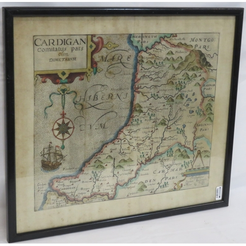 233 - Saxton/Kip 'Map of Cardigan Bay' c. 1637, 26x31cm