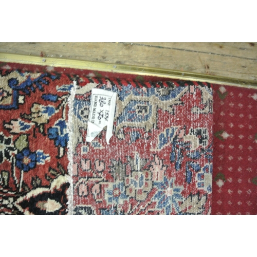 297 - Terracotta ground full pile Persian hamadan runner with unique all over floral pattern 370 X 54 cm