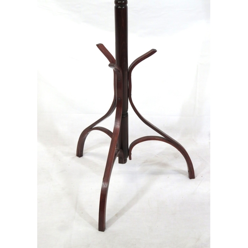 299 - Mahogany standard coat & hat rack with S-shaped hangers & shaped base